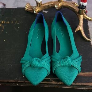 Rothy's Vibrant Green Knotted Heels